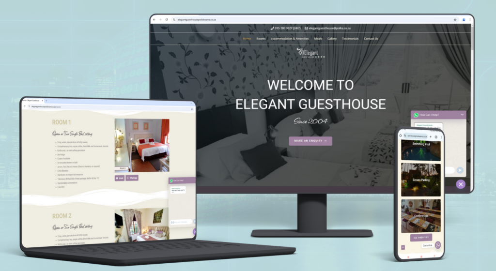 Elegant Guest House in Polokwane website designed and maintained by Cenit Web